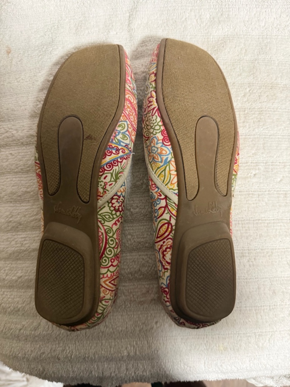 Sam & Libby Women Multicolor Paisley Ballet Flats with Ivory Trim 7M - Picture 6 of 6
